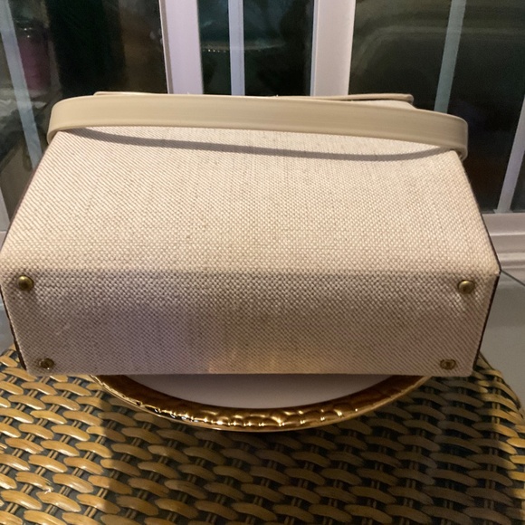 VINTAGE 1960s Bejeweled Box Bird Flower Canvas Handbag - Picture 4 of 10